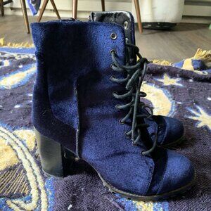 Report Blue Velvet Boots